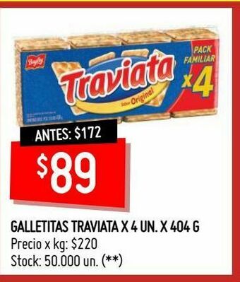 Changomas Galletitas traviata x 4 un. x 404 g oferta