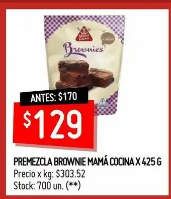 Changomas Premezcla brownie mamá cocina x 425 g oferta