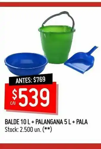 Changomas Balde 10 l + palangana 5 l + pala oferta