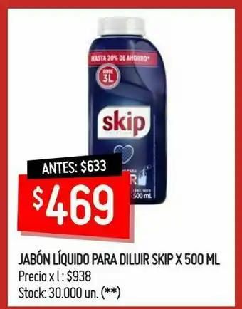 Changomas Jabón líquido para diluir skip x 500 ml oferta