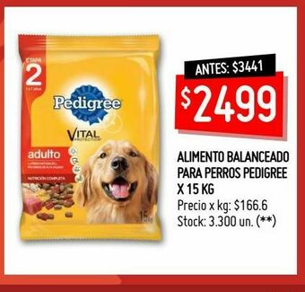 Changomas Alimento balanceado para perros pedigree x 15 kg oferta