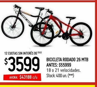 Changomas Bicicleta rodado 26 mtb oferta