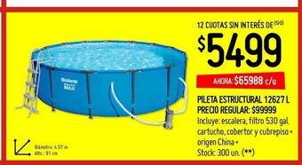 Changomas Pileta estructural 12627 l oferta