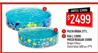 Changomas Pileta rígida 277 l oferta