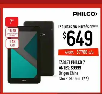 Changomas Tablet philco 7 oferta
