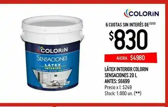 Changomas Látex interior colorin sensaciones 20 l oferta