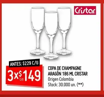Changomas Copa de champagne aragón 186 ml cristar oferta
