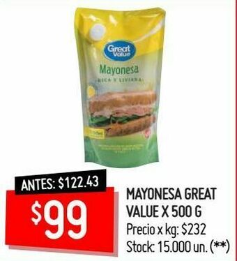 Walmart Mayonesa great value oferta