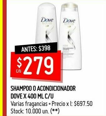 Walmart Shampoo dove oferta