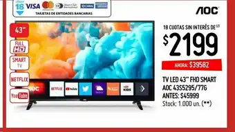Walmart Smart tv aoc oferta