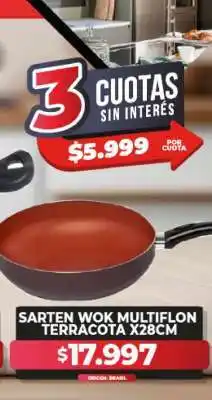 Supermayorista Vital Sarten Wok Multiflon Terracota X28CM oferta