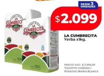 Supermayorista Vital LA CUMBRECITA Yerba x1kg oferta