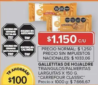 Carrefour Market Galletitas de Hojaldre Triangulitos/Palmeritas oferta