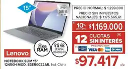 Carrefour Lenovo Notebook Slim 15 oferta