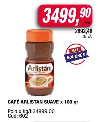 Maxiconsumo CAFÉ ARLISTAN SUAVE x 100 gr oferta