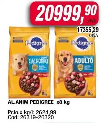 Maxiconsumo AL.ANIM PEDIGREE x8 kg oferta