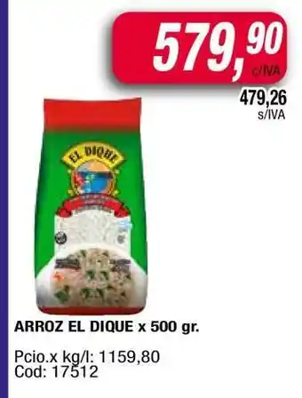 Maxiconsumo ARROZ EL DIQUE x 500 gr oferta