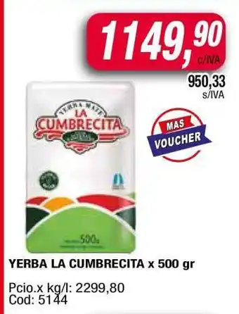 Maxiconsumo YERBA LA CUMBRECITA x 500 gr oferta