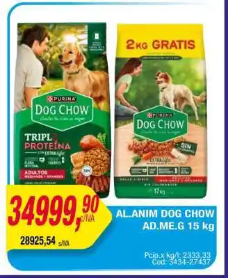 Maxiconsumo AL.ANIM DOG CHOW AD.ME.G 15 kg oferta