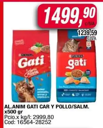 Maxiconsumo AL.ANIM GATI CAR Y POLLO/SALM oferta