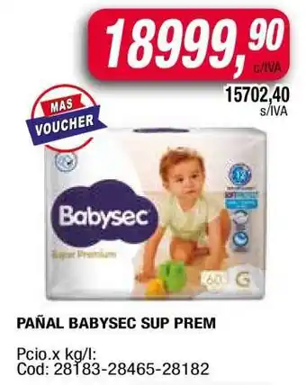 Maxiconsumo PAÑAL BABYSEC SUP PREM oferta