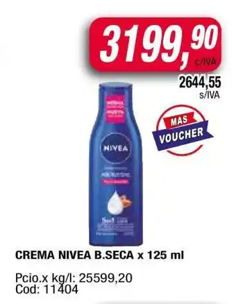 Maxiconsumo CREMA NIVEA B.SECA x 125 ml oferta