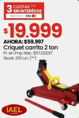 Changomas Iael criquet carrito 2 ton oferta
