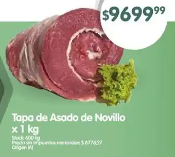 Supermercados Buenos Días Novillo tapa de asado oferta