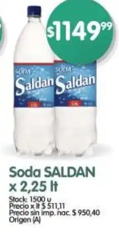 Supermercados Buenos Días Saldan soda oferta