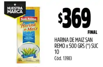 Supermercados Yaguar Harina de Maiz San Remo x 500 grs oferta
