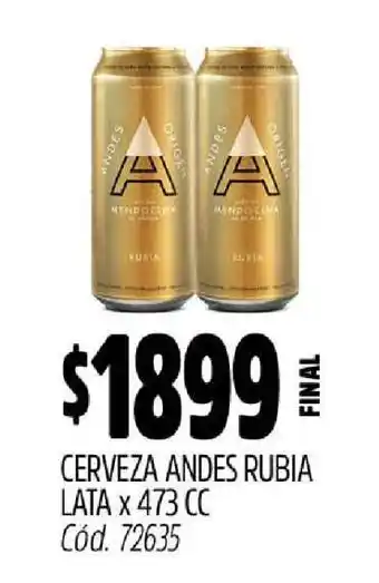 Supermercados Yaguar CERVEZA ANDES RUBIA oferta