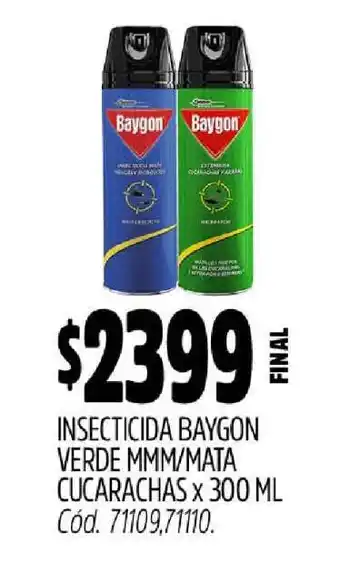 Supermercados Yaguar Insecticida Baygon Verde MMM/Mata Cucarachas x 300 ml oferta