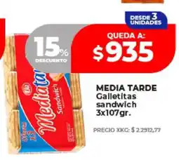Supermayorista Vital MEDIA TARDE Galletitas sandwich 3x107gr oferta