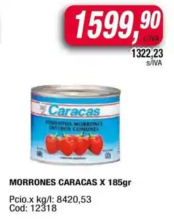 Maxiconsumo MORRONES CARACAS X 185gr oferta
