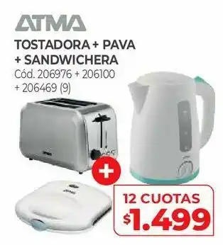 Naldo Lombardi Tostadora + pva + sandwichera atma oferta