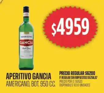 Supermercados Vea APERITIVO GANCIA AMERICANO bot 950 . cc oferta