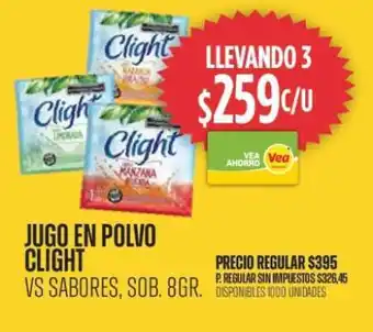 Supermercados Vea Jugo en Polvo Clight oferta