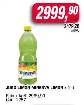 Maxiconsumo JUGO LIMON MINERVA LIMON x 1 lt oferta