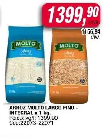 Maxiconsumo ARROZ MOLTO LARGO FINO - INTEGRAL x 1 kg oferta