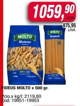 Maxiconsumo FIDEOS MOLTO x 500 gr oferta