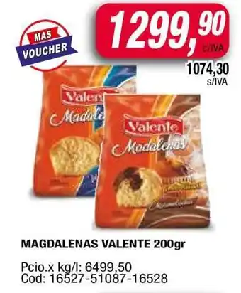 Maxiconsumo MAGDALENAS VALENTE 200gr oferta