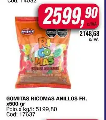 Maxiconsumo Gomitas Ricomas Anillos Fr oferta