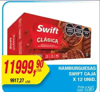 Maxiconsumo HAMBURGUESAS SWIFT CAJA X 12 UNID oferta
