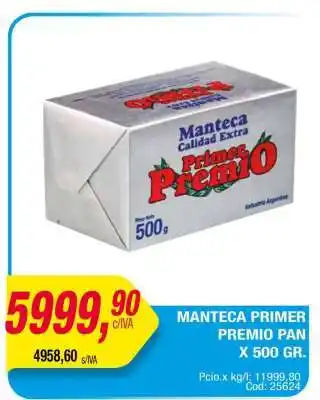 Maxiconsumo Manteca Primer Premio Pan x 500 gr oferta