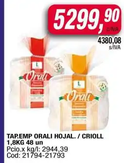 Maxiconsumo TAP.EMP ORALI HOJAL. / CRIOLL oferta