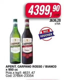 Maxiconsumo APERIT. CARPANO ROSSO / BIANCO x 950 cc oferta