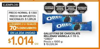 Carrefour Express Galletitas de Chocolate Rellenas Vainilla x 118 g 'Oreo' oferta