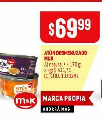 Makro Atún desmenuzado m&k oferta
