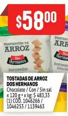 Makro Tostadas de arroz dos hermanos oferta