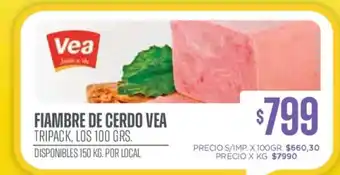 Supermercados Vea FIAMBRE DE CERDO VEA oferta